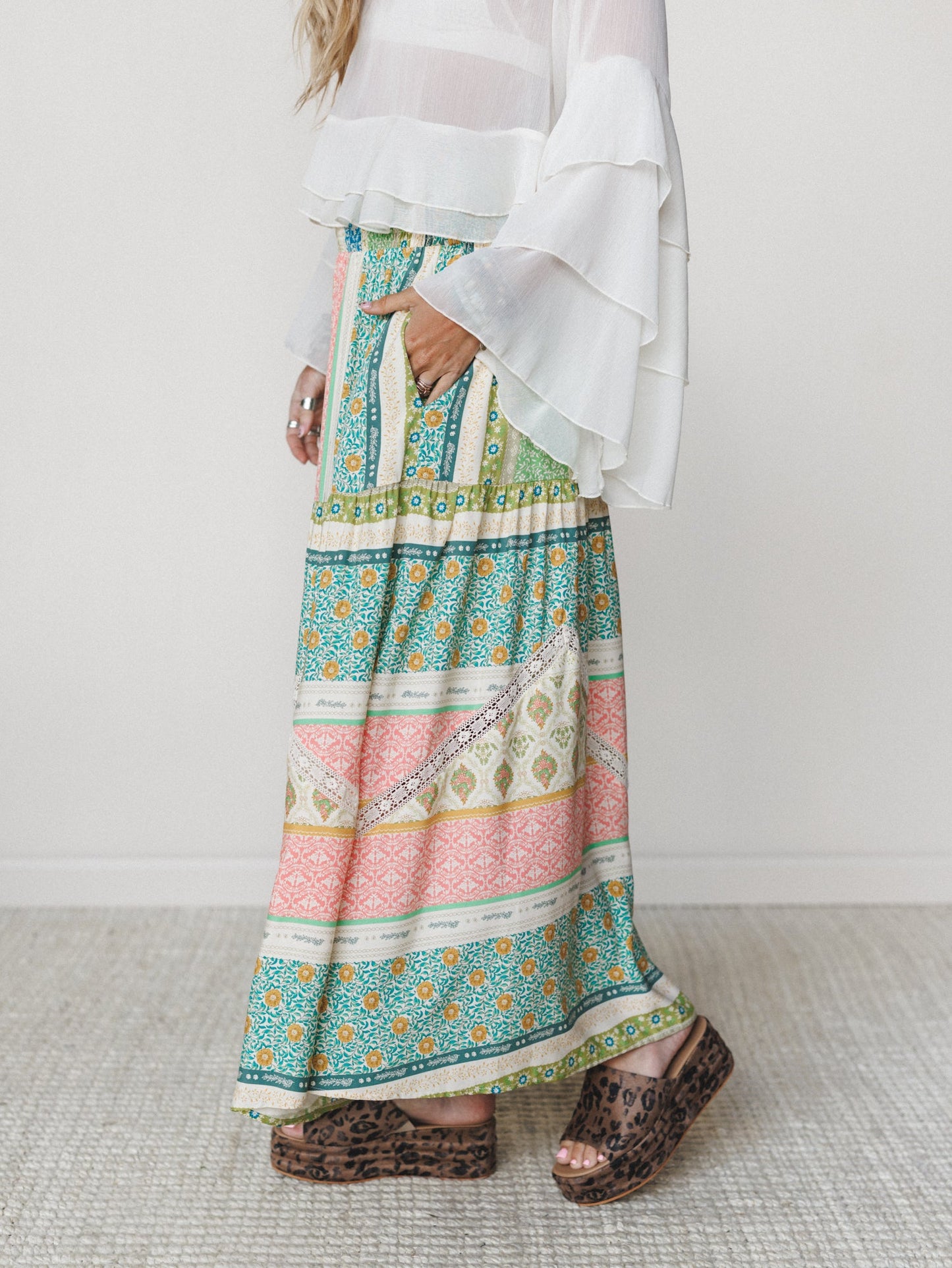 Spring Blooms Skirt - Green Mix