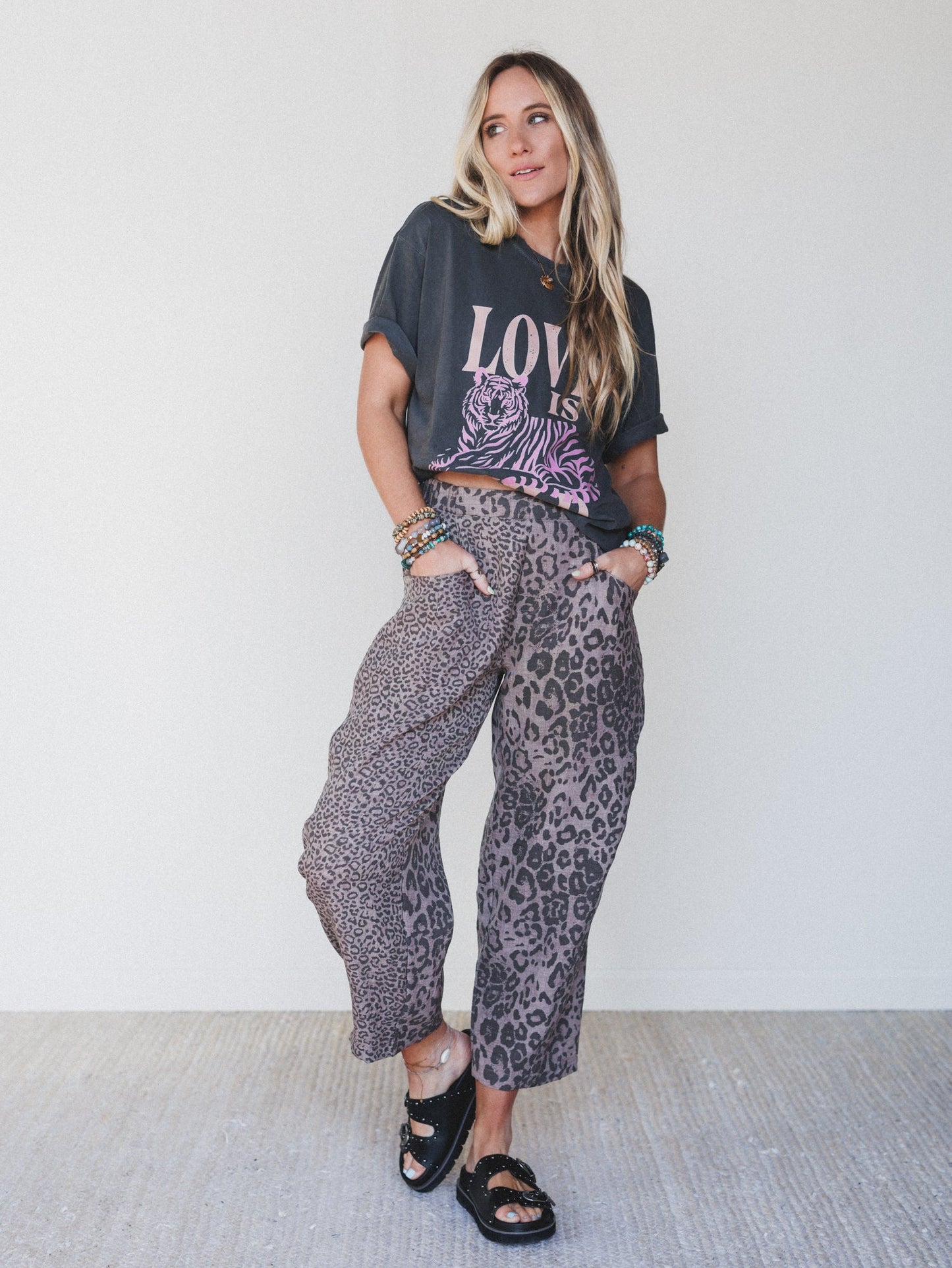 Animal Feeling Pants - Mocha Leopard
