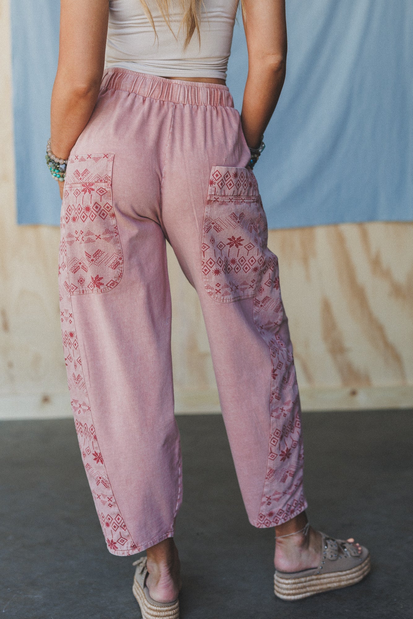 Zyana Wide Leg Pants - Rose