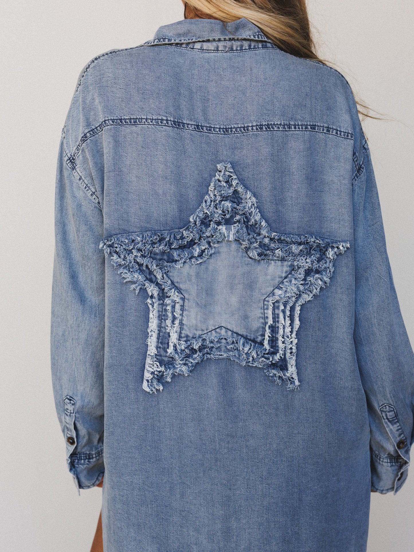 Outrider Button Down Denim Dress - Denim