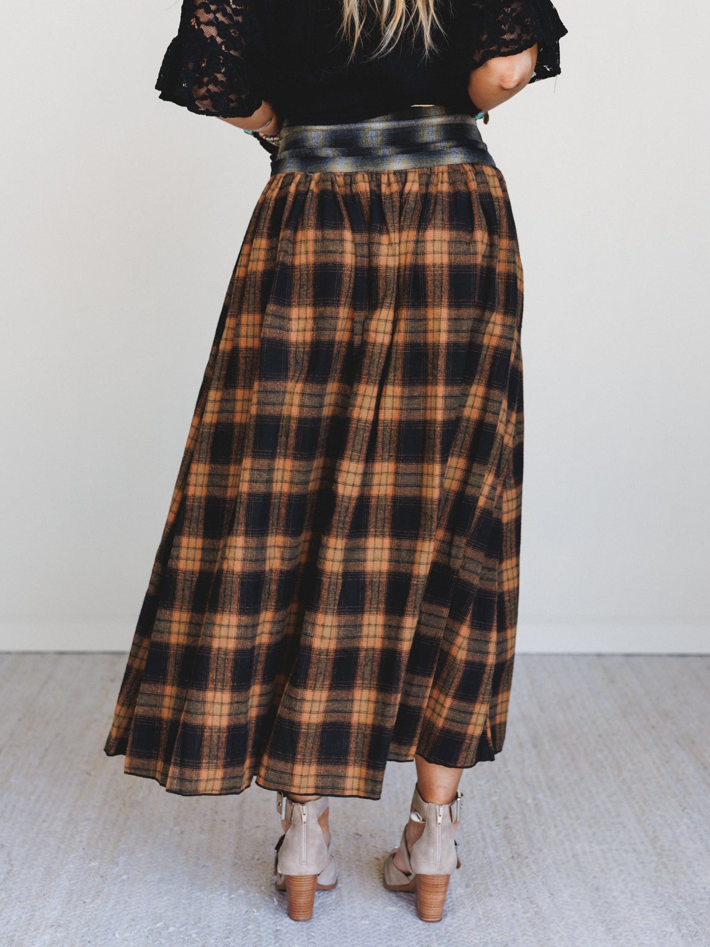 Dusk Meadow Maxi Skirt - Orange