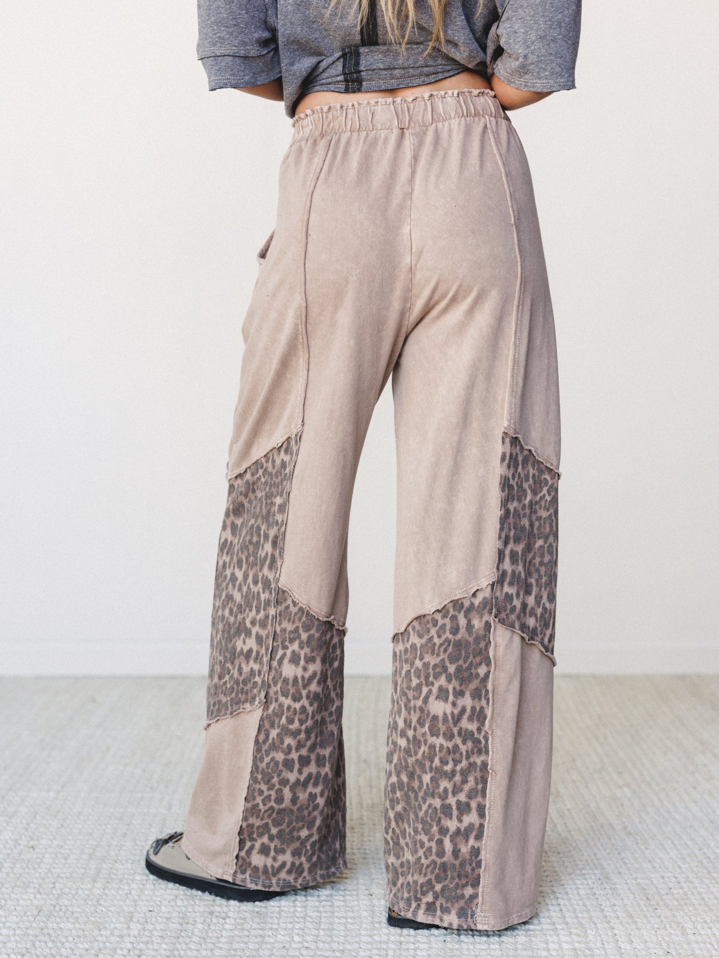 Printed Spirit Wide Leg Pants - Latte