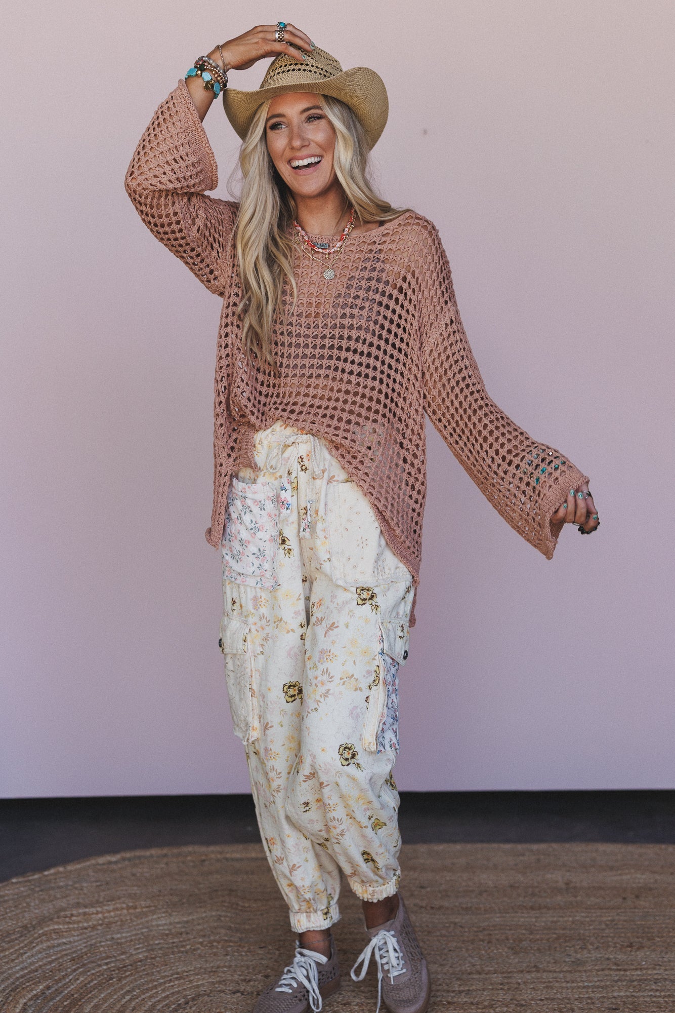Garden Glow Cargo Pants - Natural