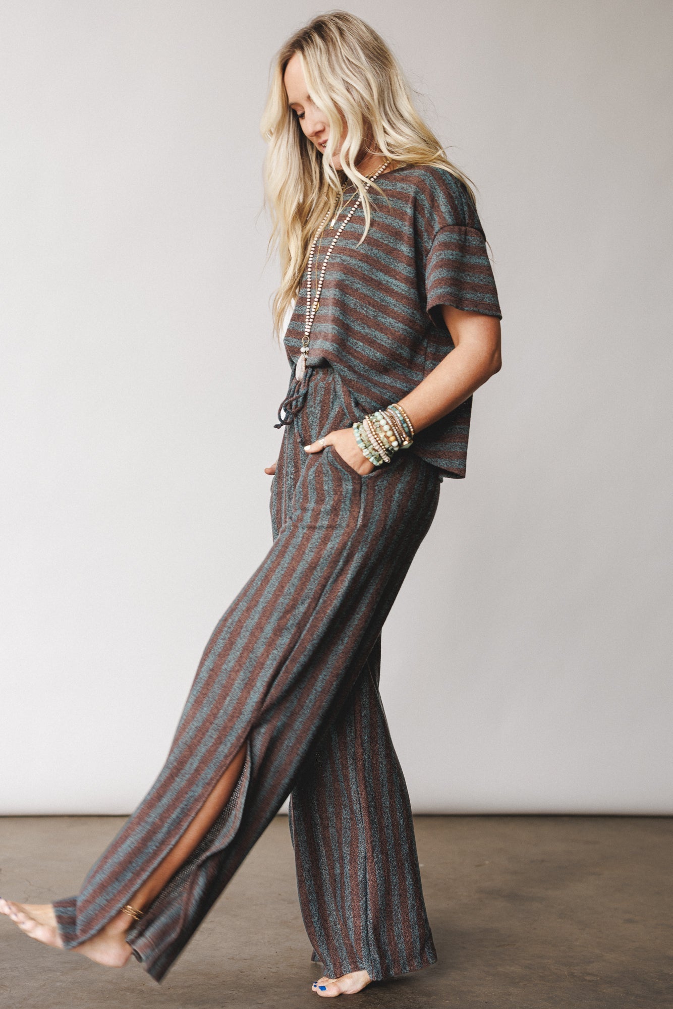The Nest Ibiza Breeze Drawstring Pants - Mint Brown