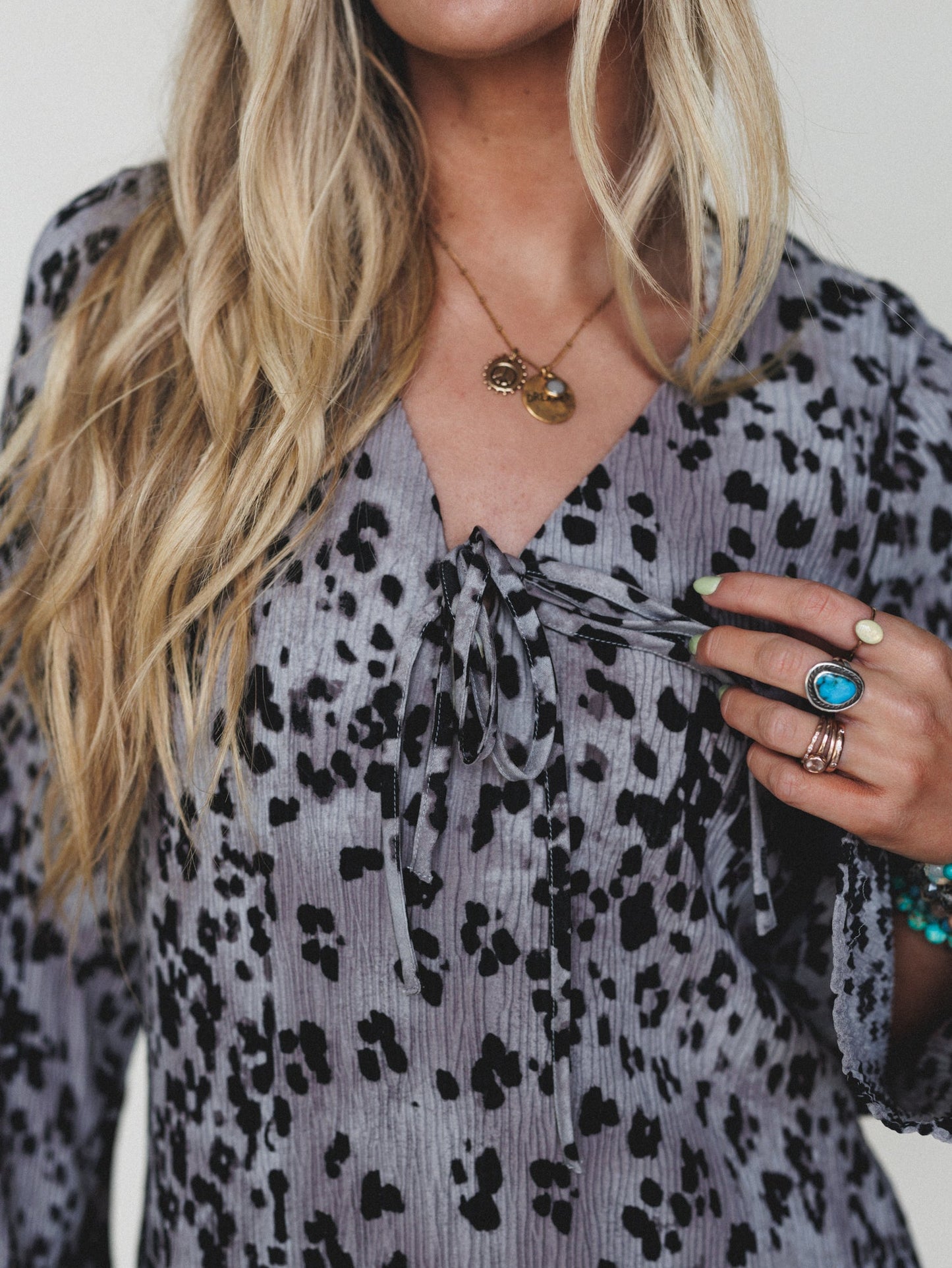 Catwalk Mini Dress - Grey Leopard