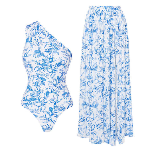 Asymmetric One-Shoulder One-Piece Swimsuit