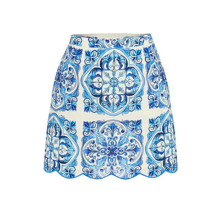 Blue Print One-Piece Swimsuit