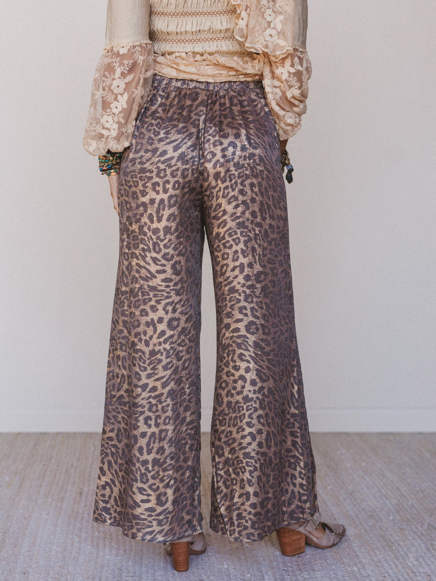 Darling Drift Animal Print Pants - Gold