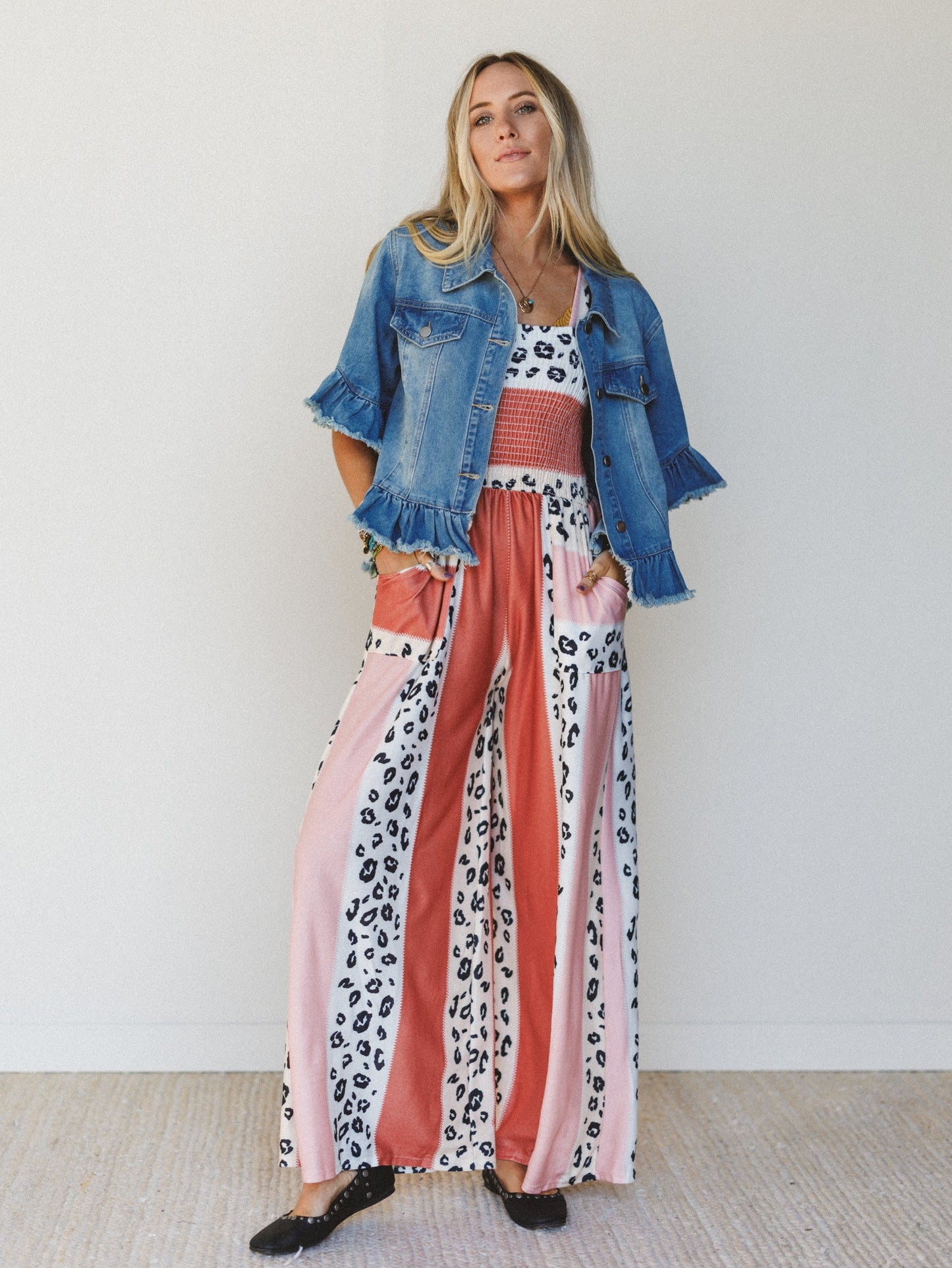 Serendipity Animal Print Jumpsuit - Coral