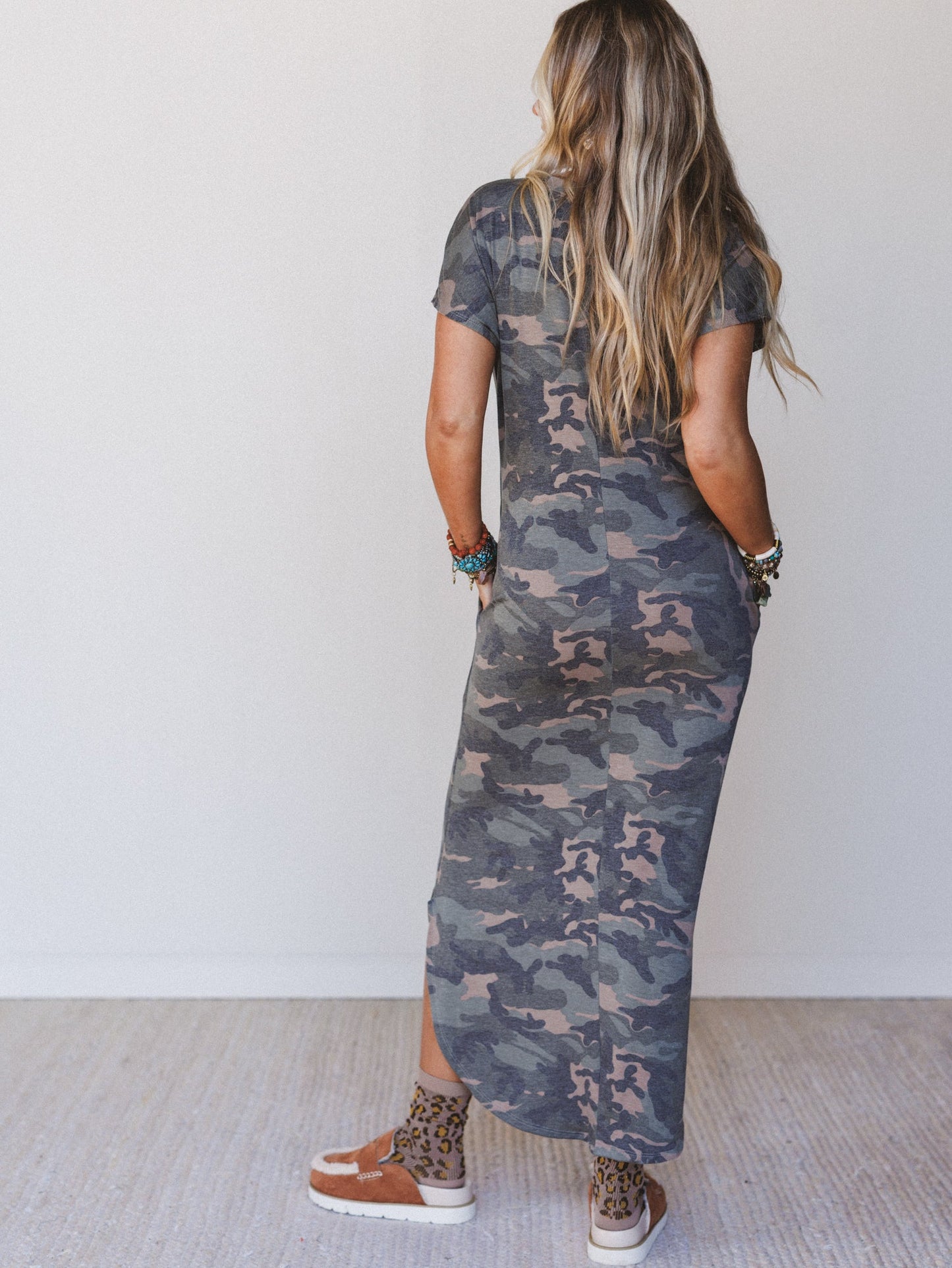 Call It Comfort Tee Dress - Camo