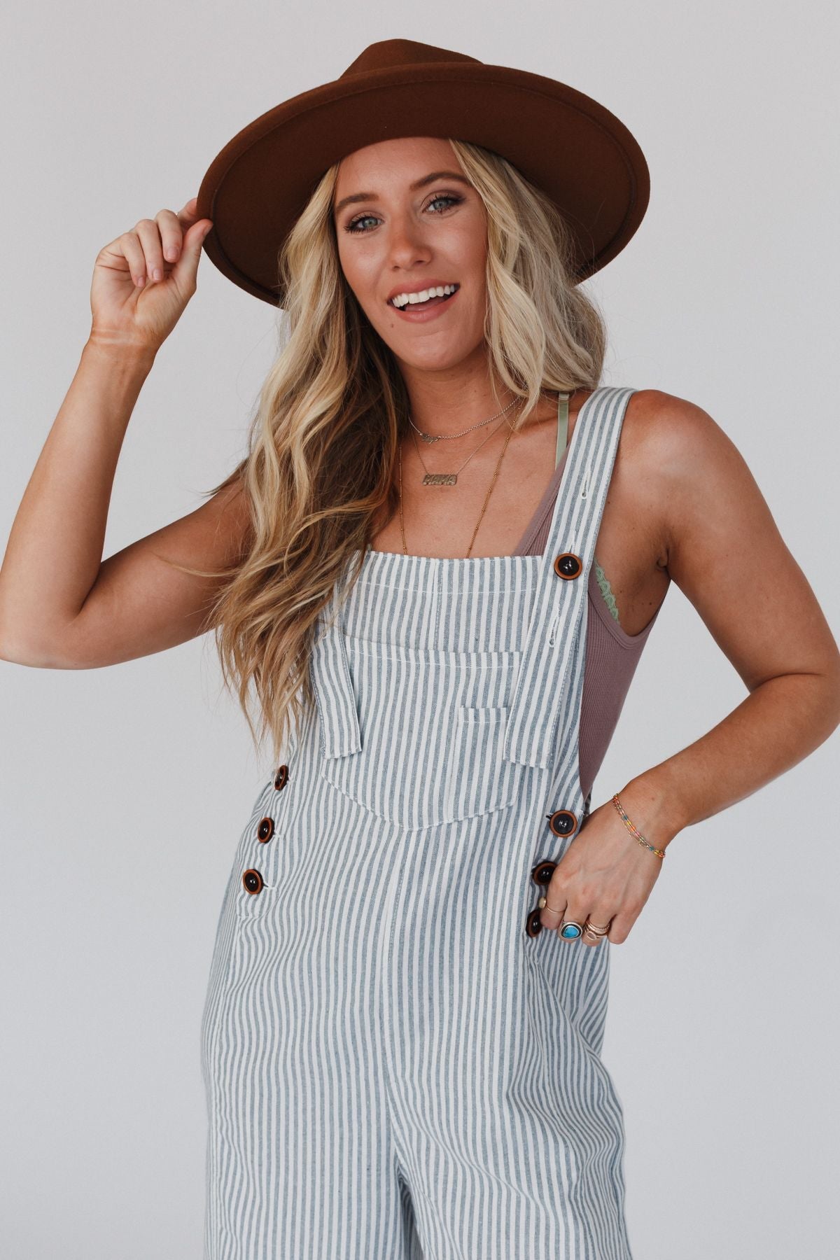 High Hopes Denim Overalls - Denim Stripe