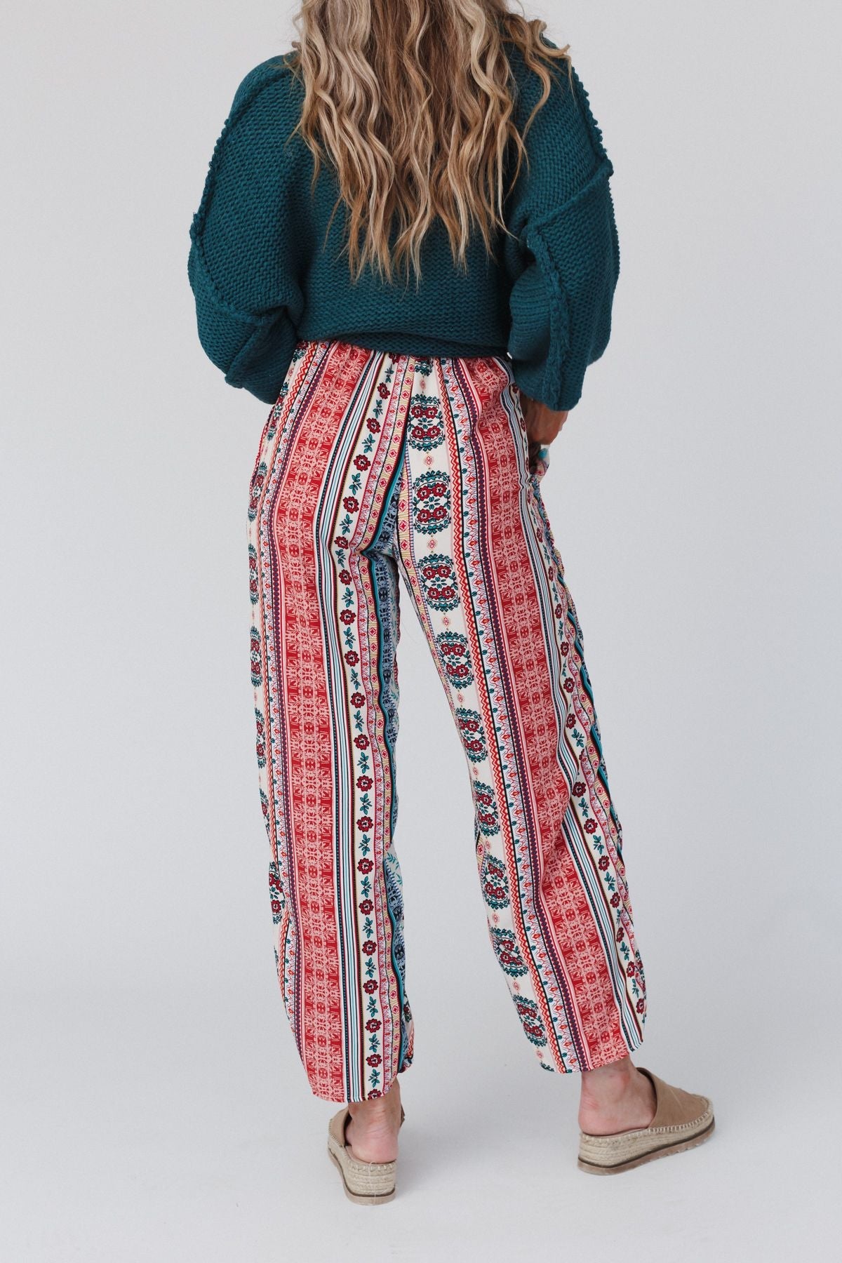 The Nest Staycation Wide Leg Drawstring Pant - Red Clay