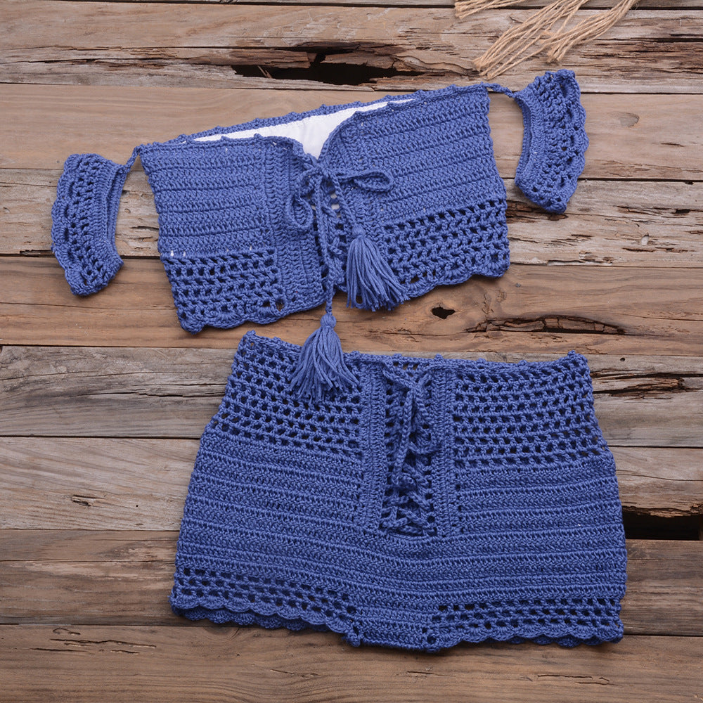 Strap Crochet One-Piece Swimsuit