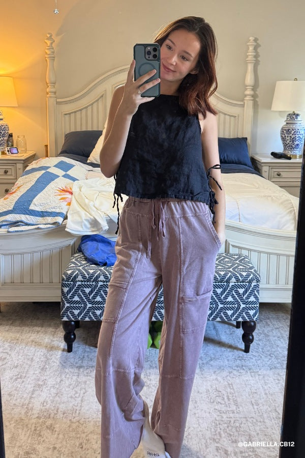 Lucky One Wide Leg Full Pant - Plum