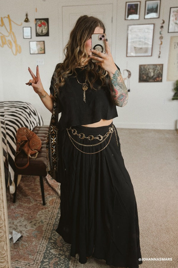 The Perfect Pocketed Maxi Skirt - Black - Pre Order