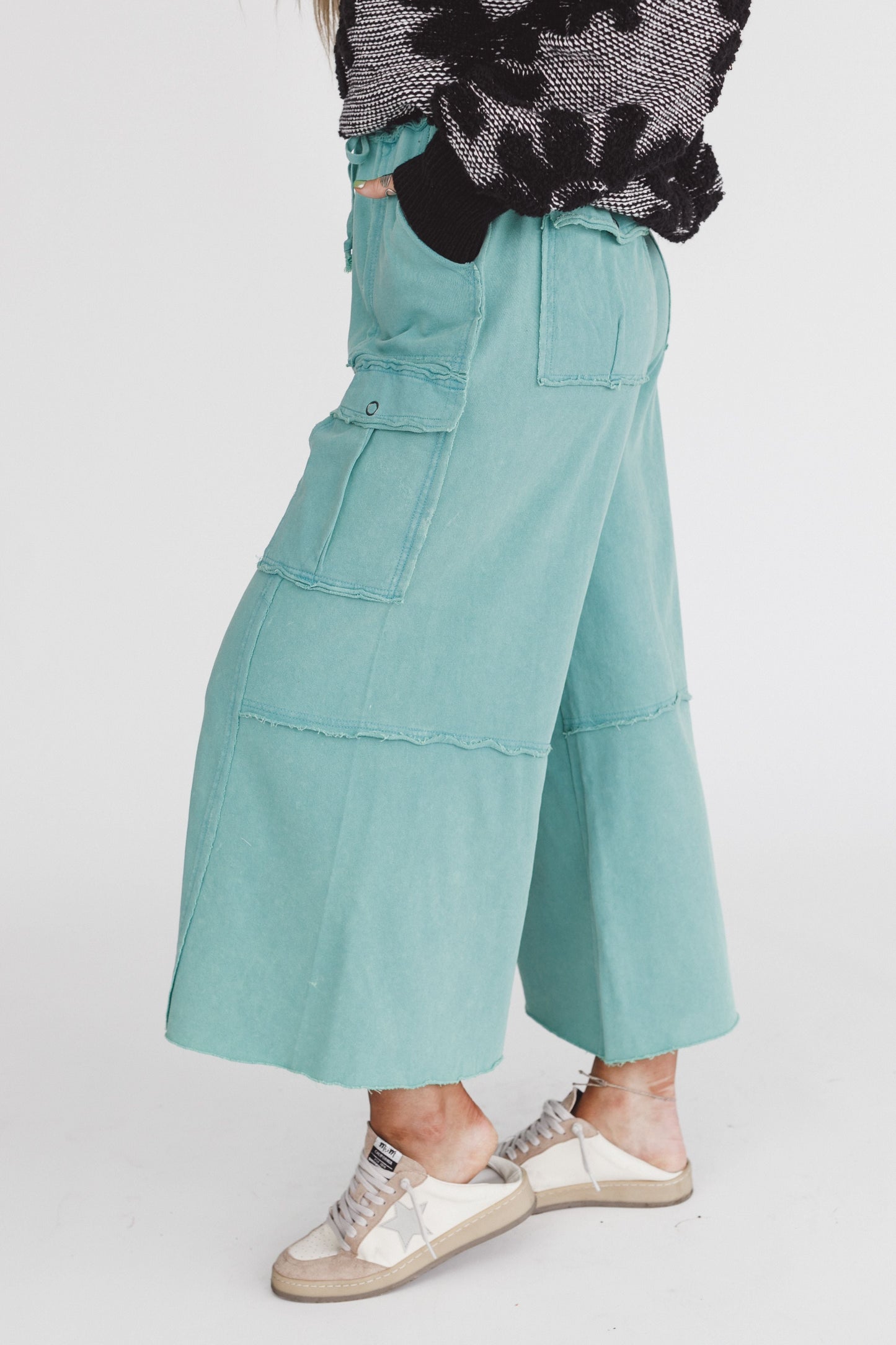 Game On Cargo Wide Leg Pant - Green