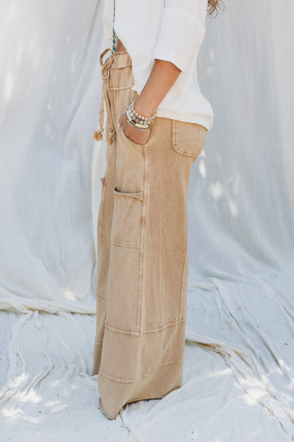 Lucky One Wide Leg Pant - Camel