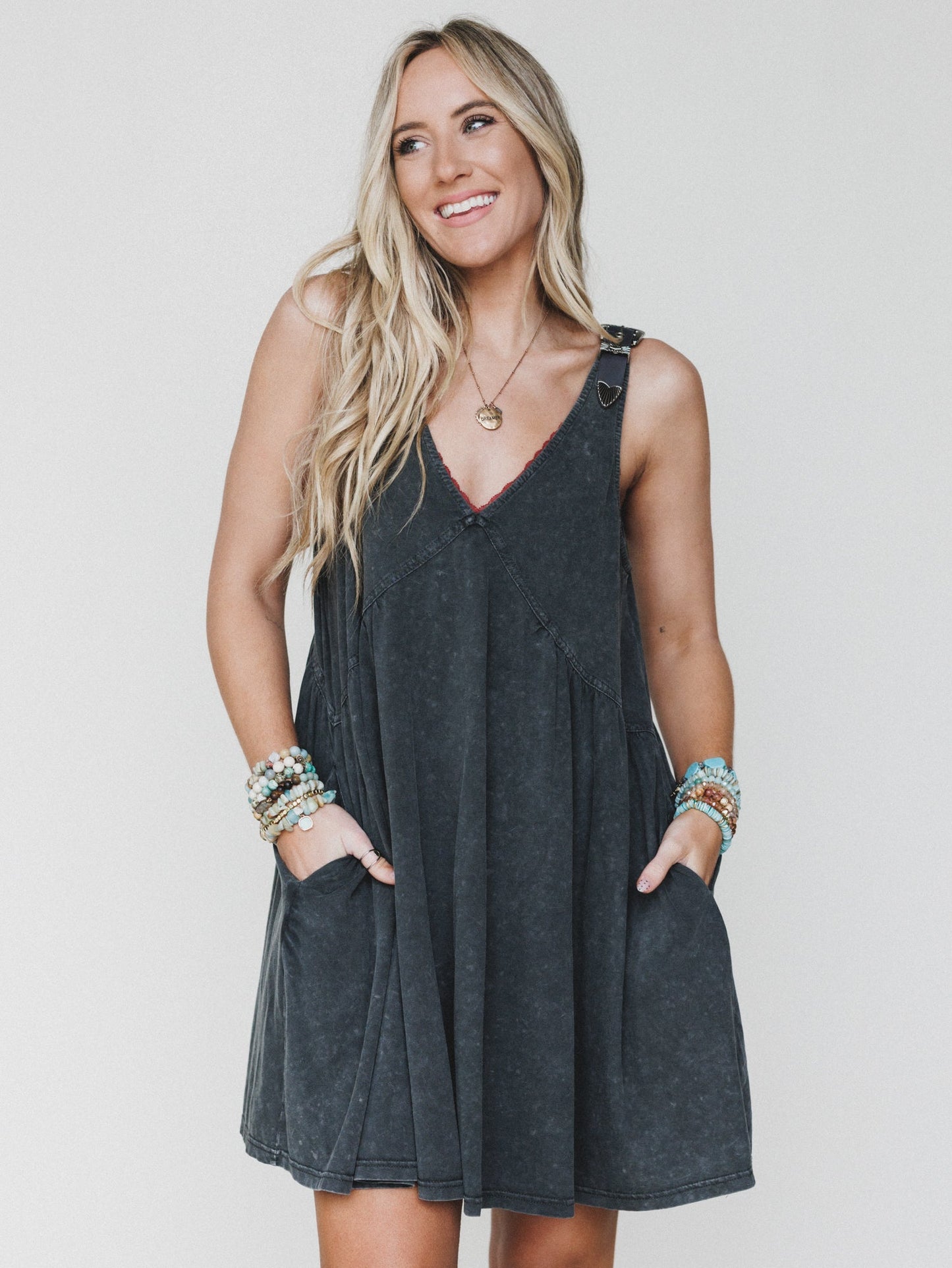 Whisked Away Dress - Charcoal