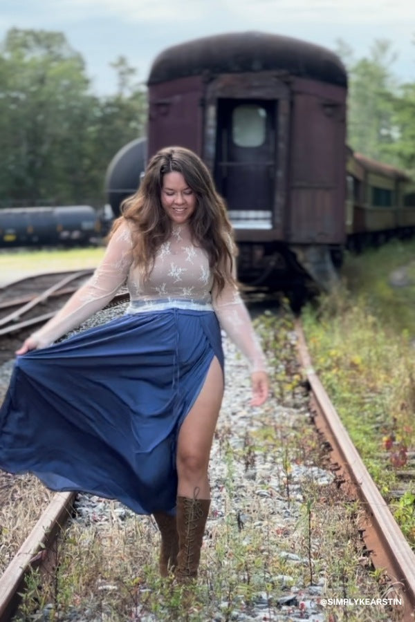 Stasia Maxi Skirt - Blue