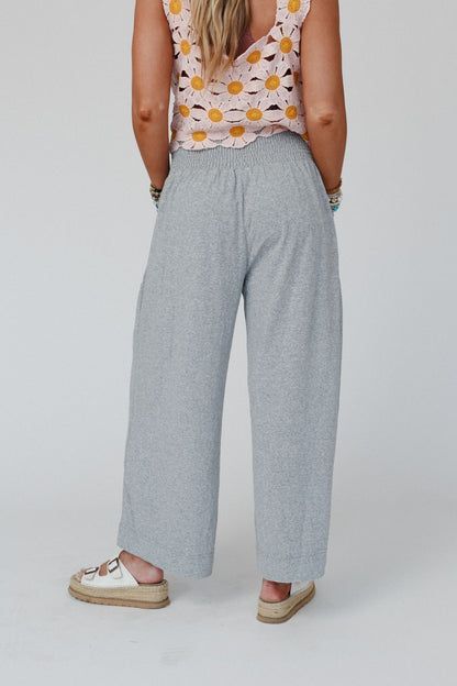 Solana Solid Wide Leg Pants - Gray