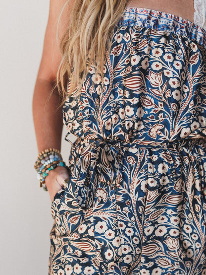 Lucia Mix Print Jumpsuit - Blue Multi