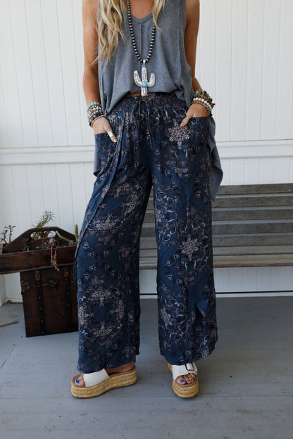 The Nest Stasia Printed Drawstring Tulip Pants - Titan