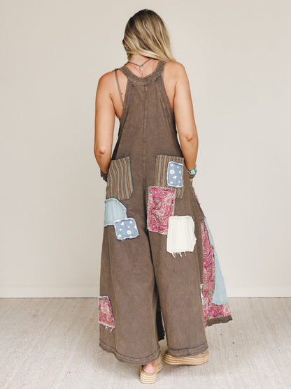 Garden Drift Wide Leg Jumpsuit - Charcoal