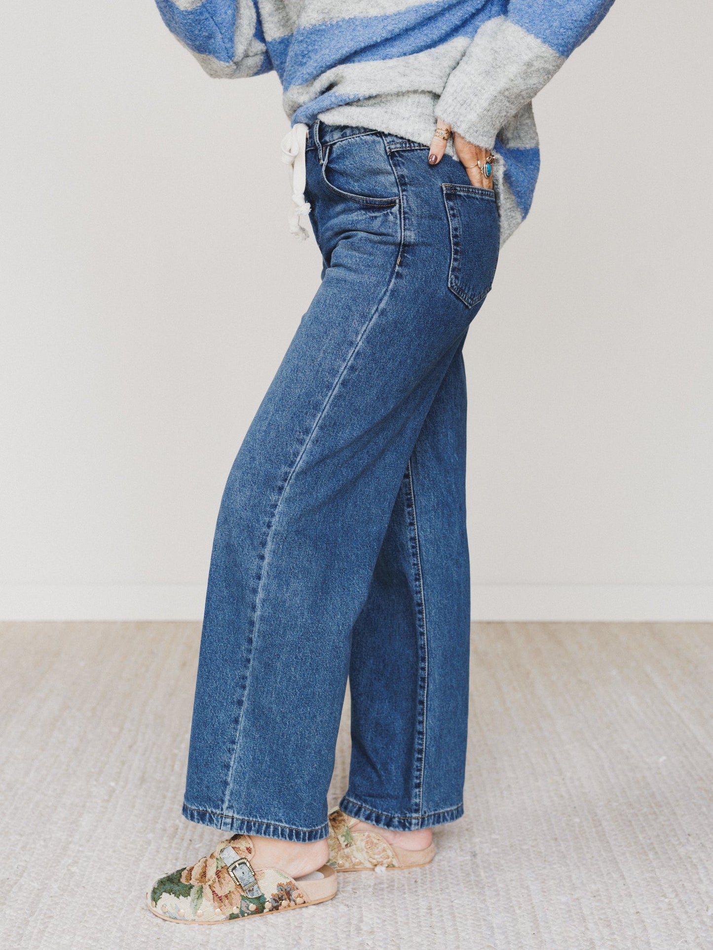 Lucky Rider Wide Leg Jeans - Denim