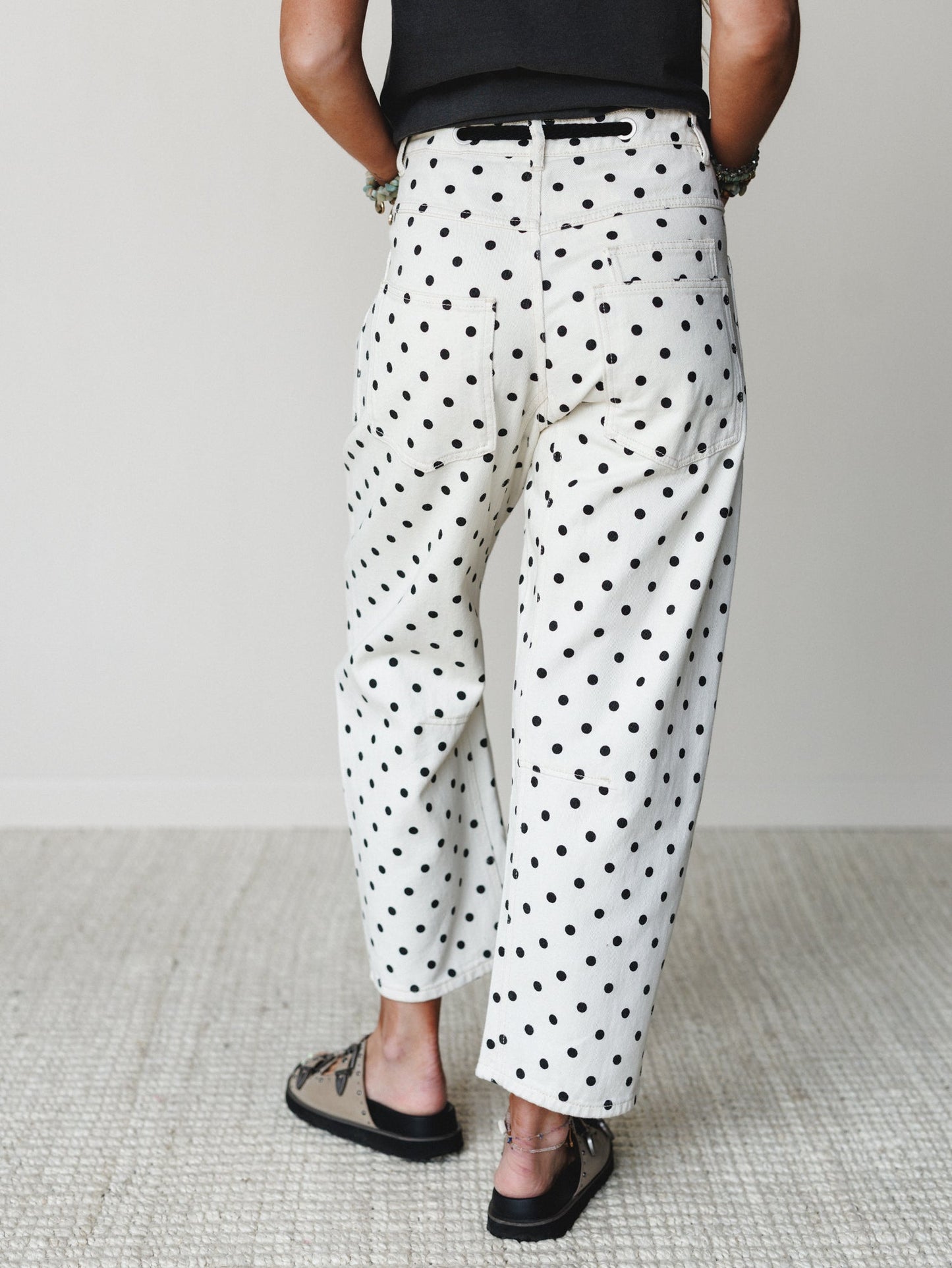 Spotted and Dotted Pants - Cream