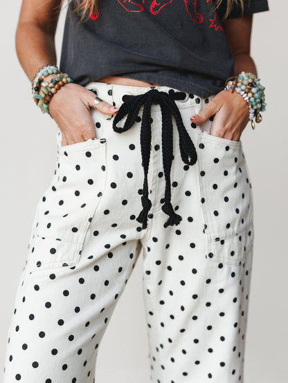 Spotted and Dotted Pants - Cream