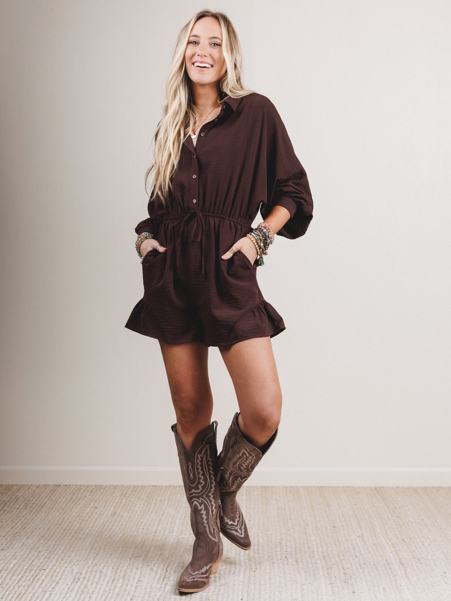 Everyday Joy Romper - Chocolate