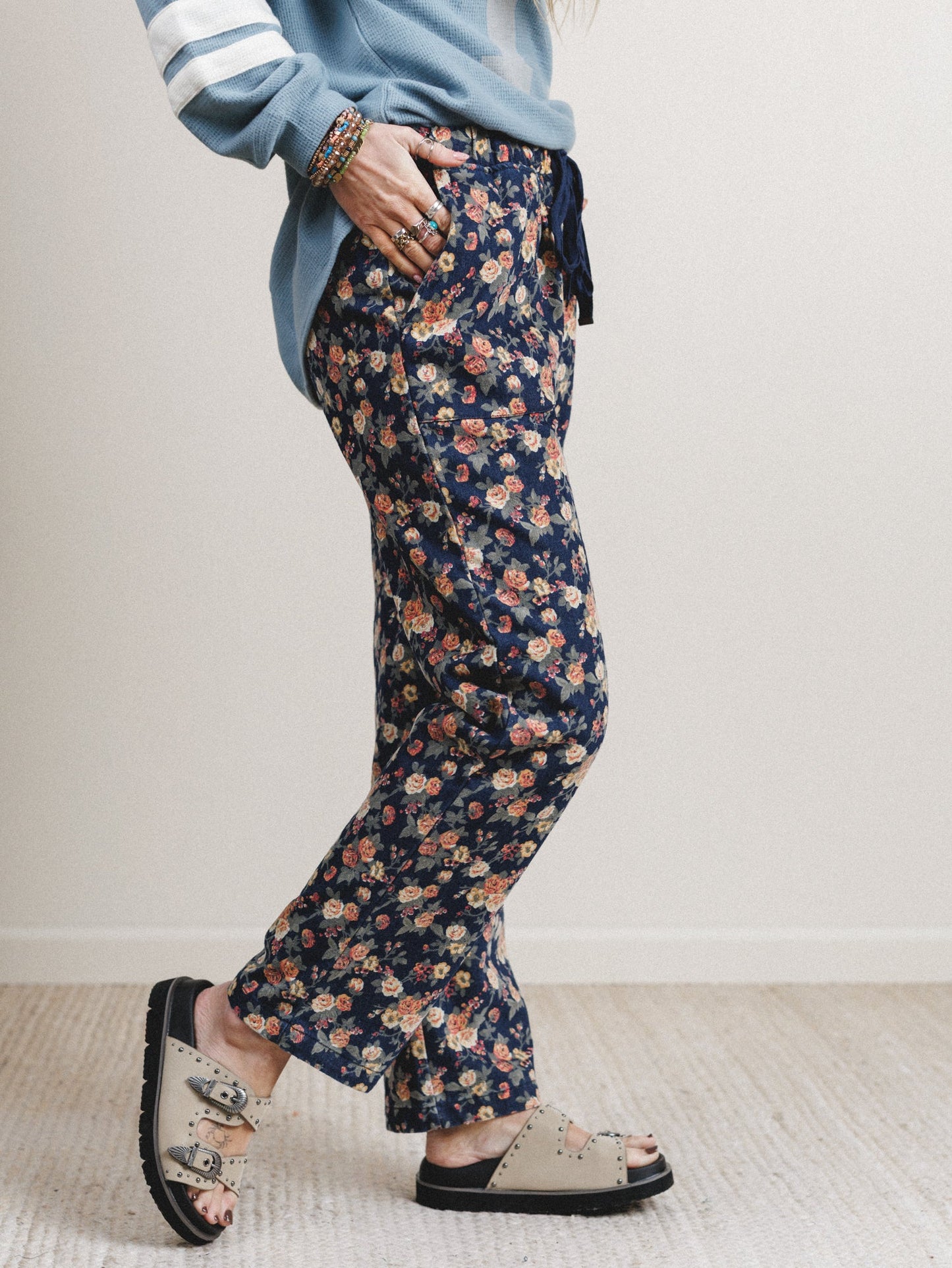 Flower Patch Jeans - Denim