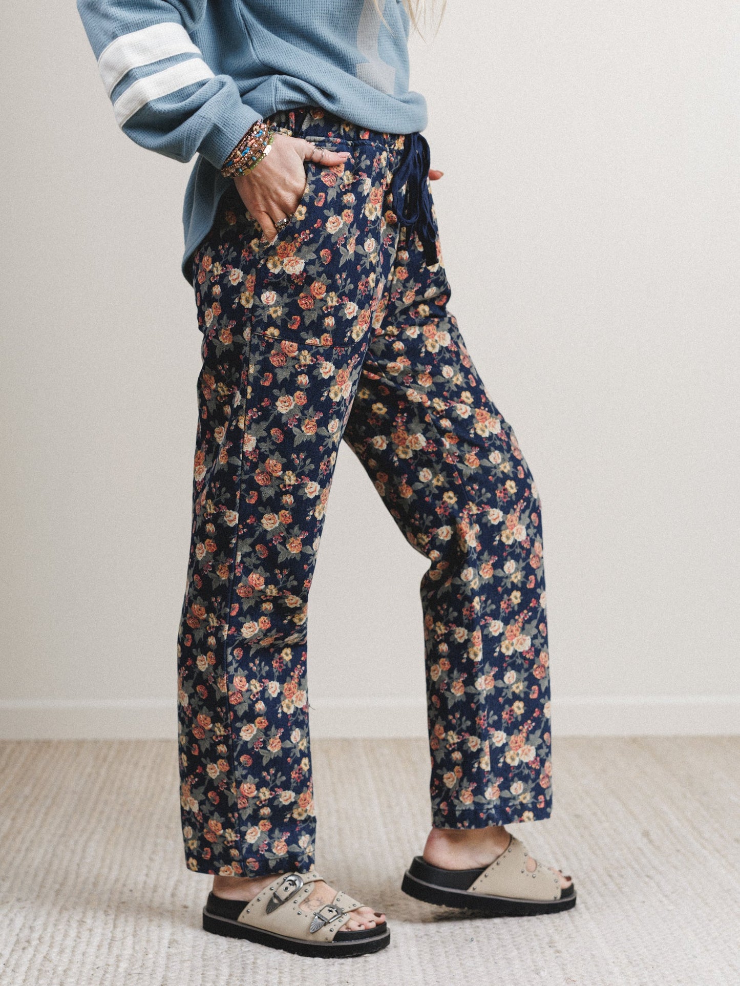 Flower Patch Jeans - Denim