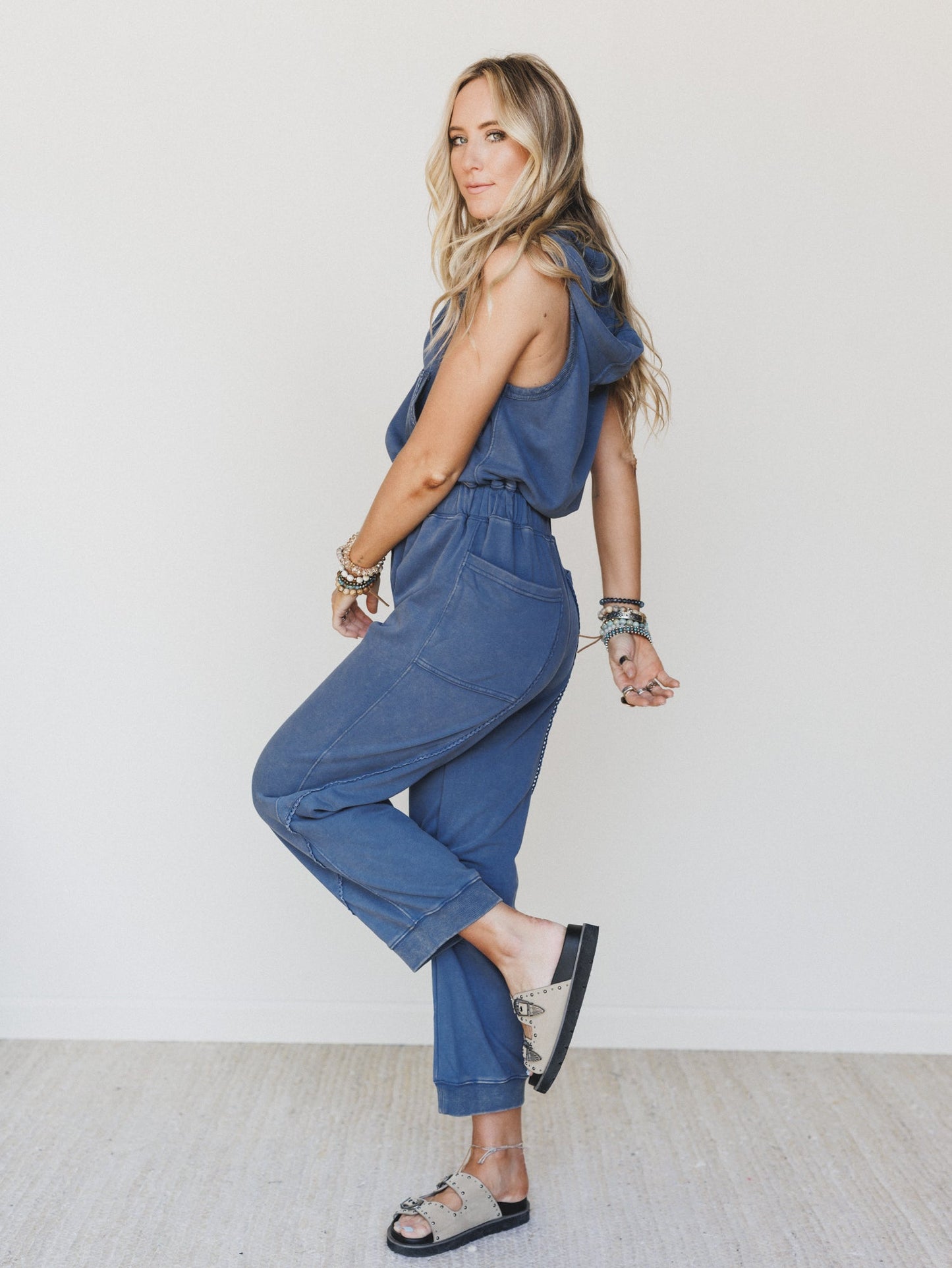 Ryder Hooded Jumpsuit - Denim