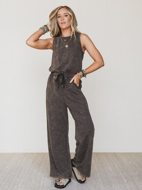 June Moon Jumpsuit - Ash Black