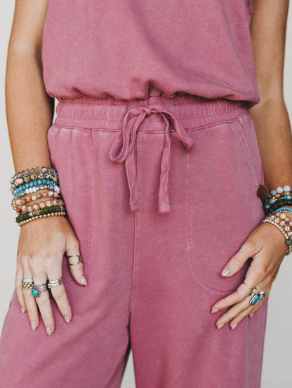 June Moon Jumpsuit - Raspberry