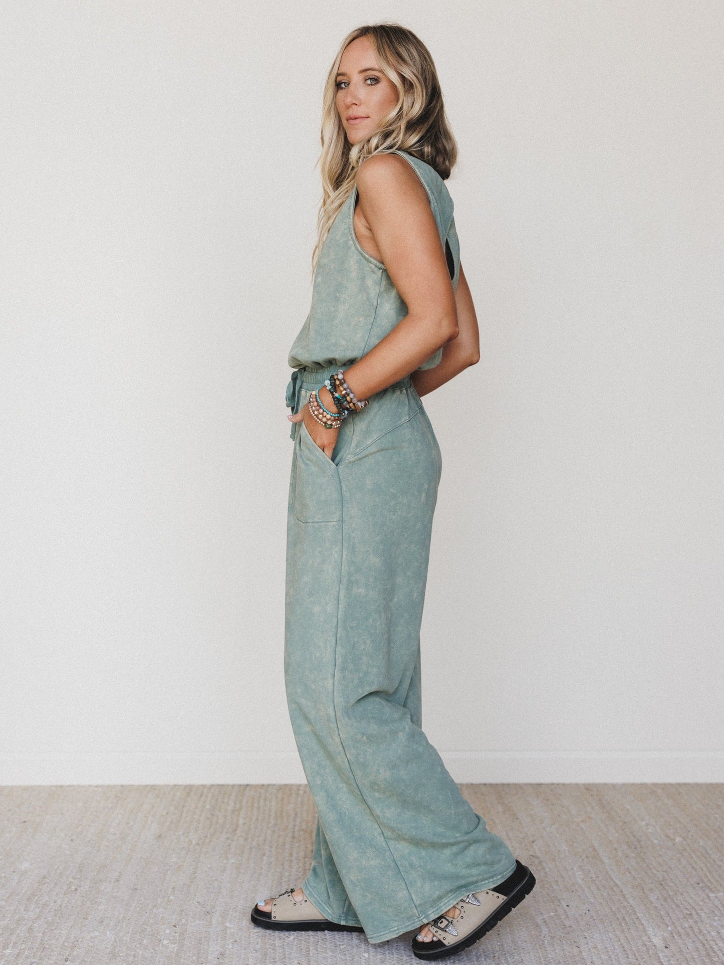 June Moon Jumpsuit - Sage
