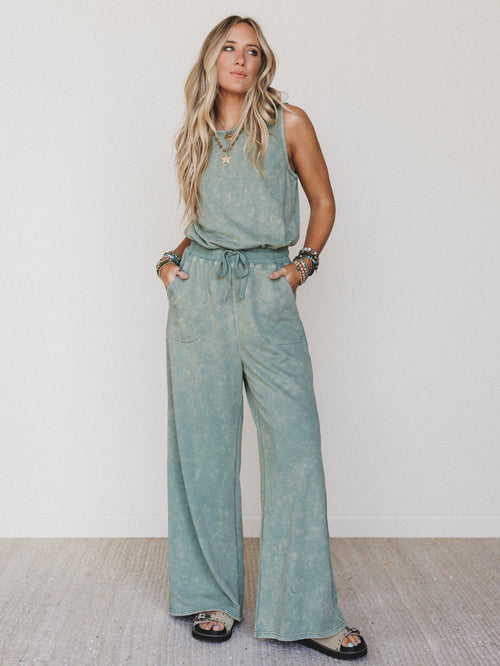June Moon Jumpsuit - Sage