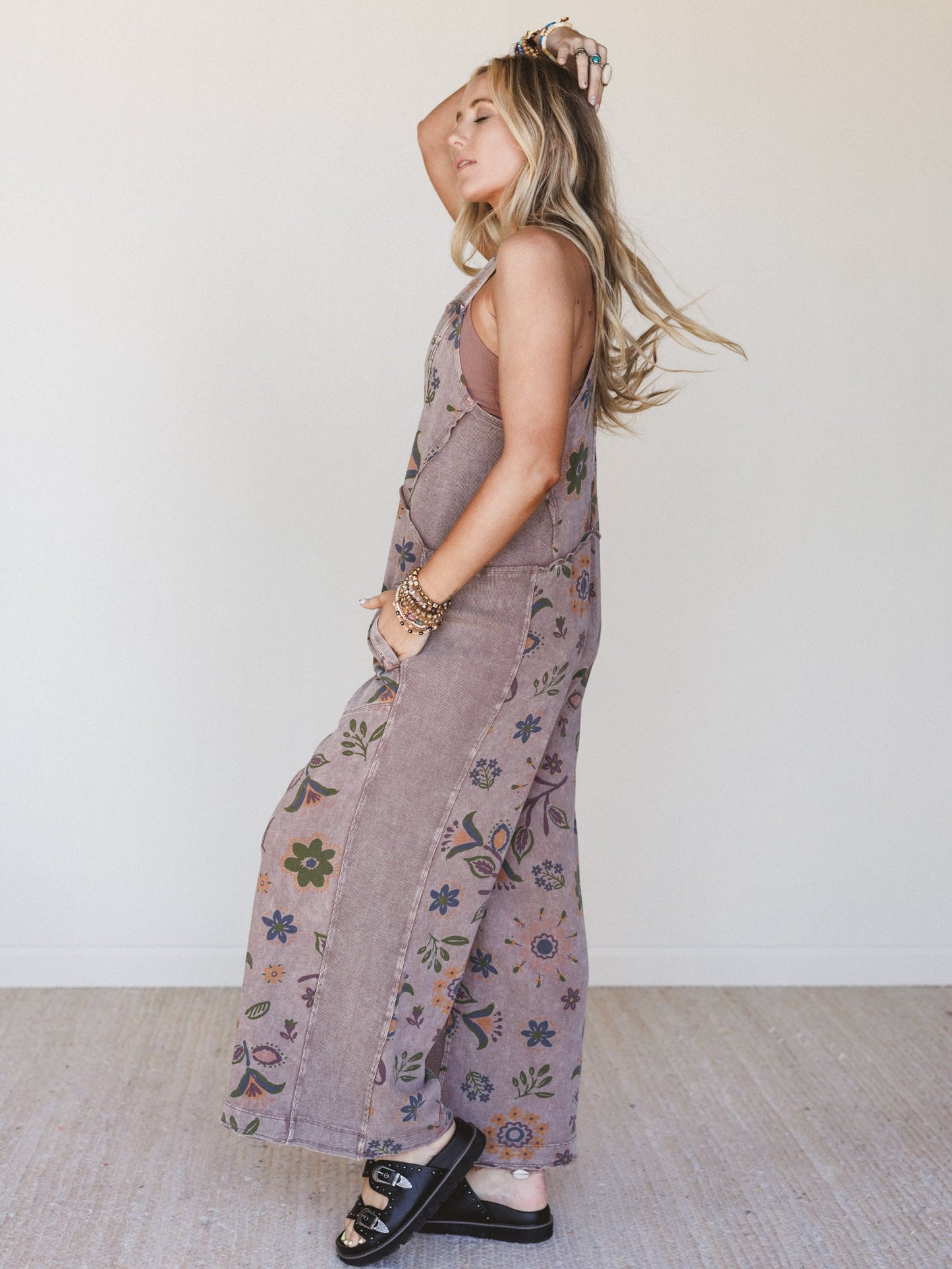 Floral Daylight Jumpsuit - Mocha