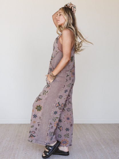 Floral Daylight Jumpsuit - Mocha