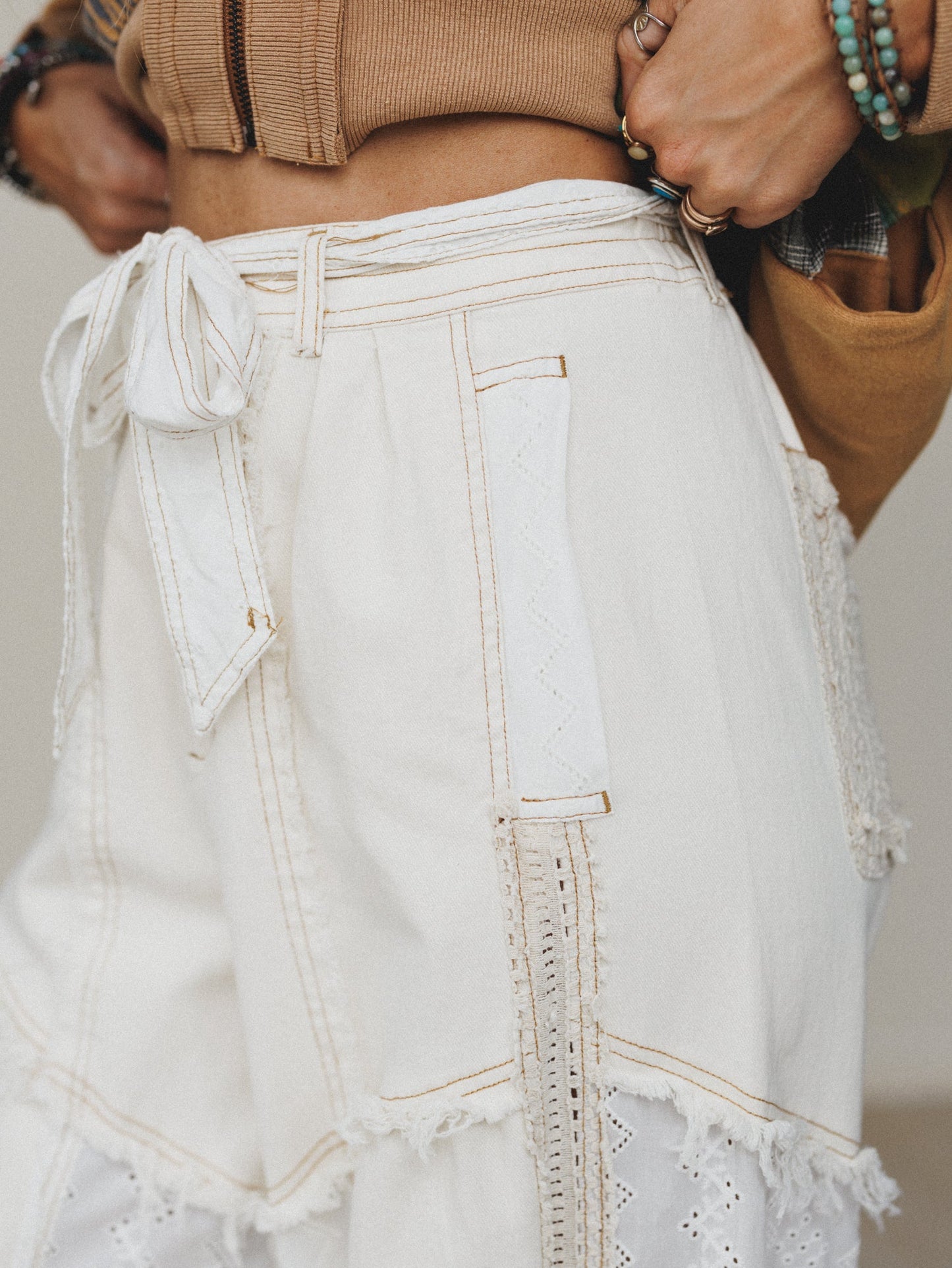 Lace Daze Pants - Cream