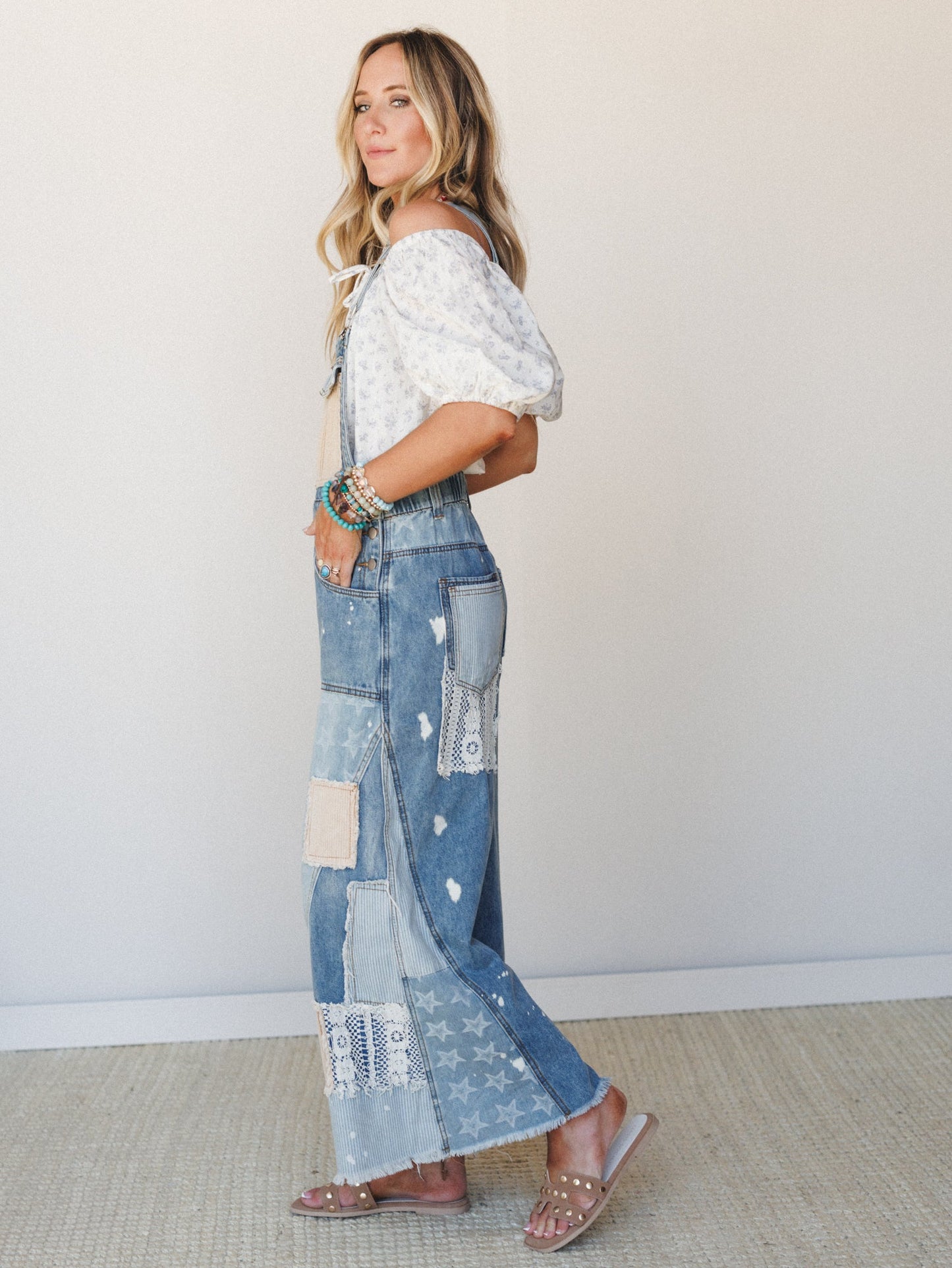 Heirloom Stitch Overalls - Denim