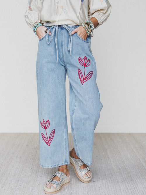 The Nest Soft Petal Denim Pants - Denim