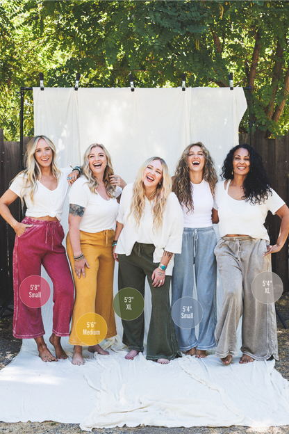 So Comfy Wide Leg Pant Cropped Length - Olive
