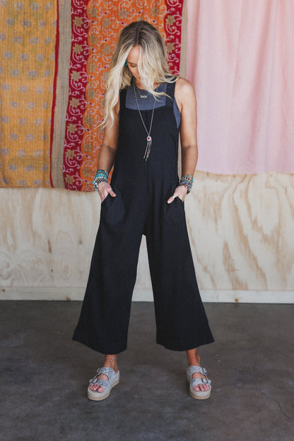 Sky Path Wide Leg Jumpsuit - Black