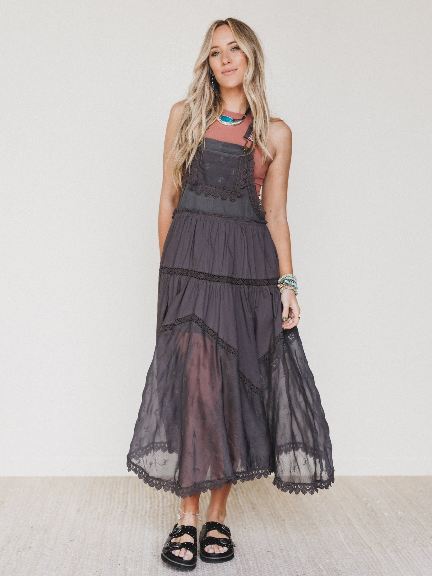 Garden Stroll Overall Dress - Ash