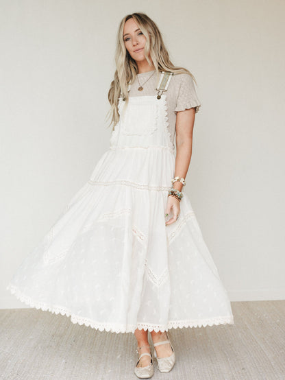 Garden Stroll Overall Dress - Ecru
