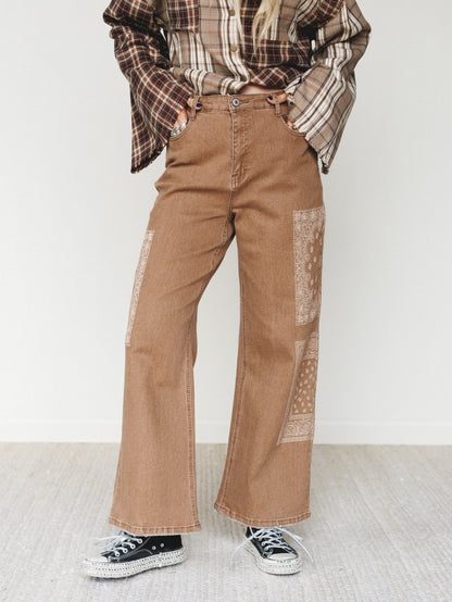 Madden Wide Leg Jeans - Brown