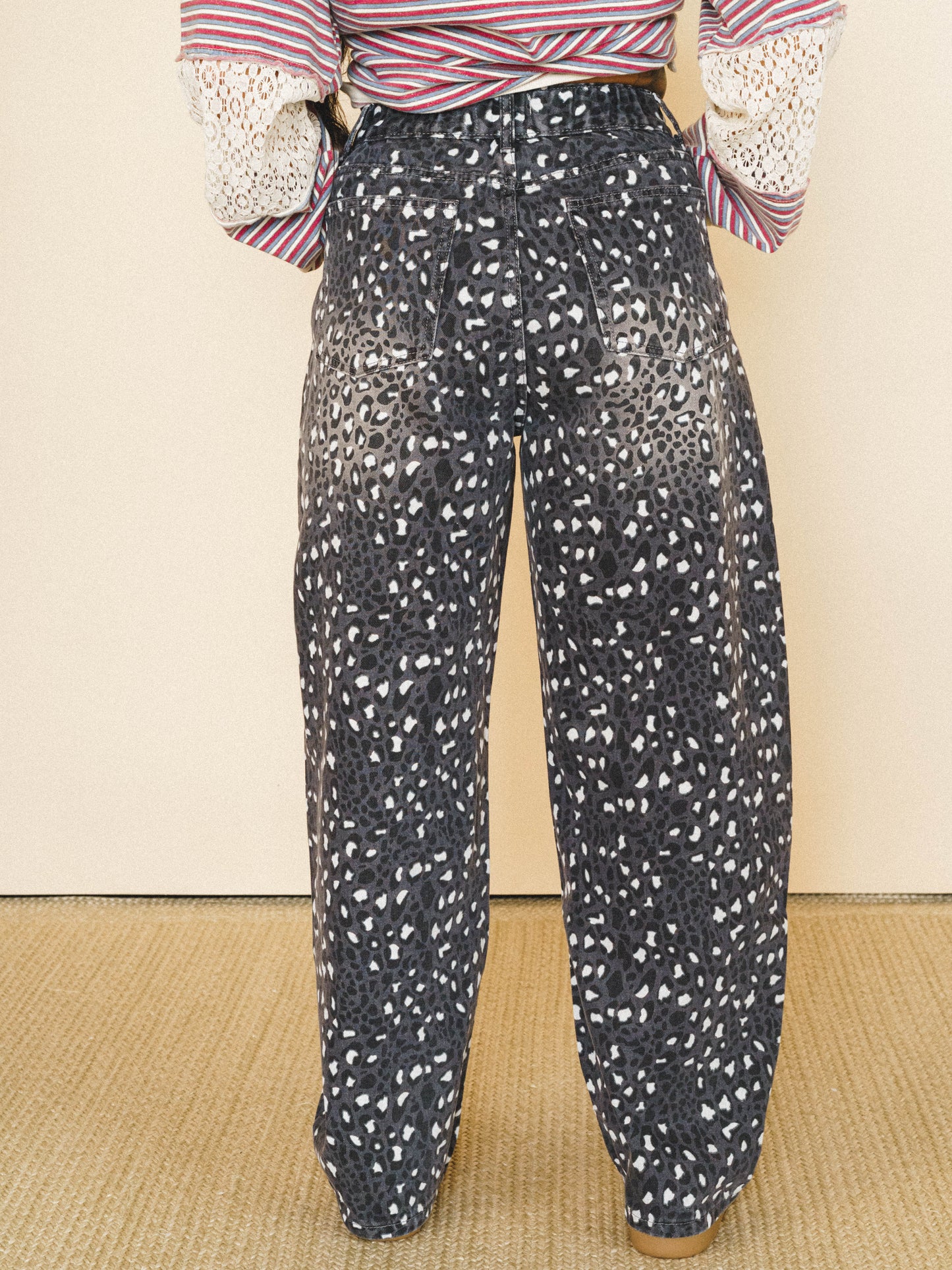 Heart of the Wild Jeans - Grey Leopard