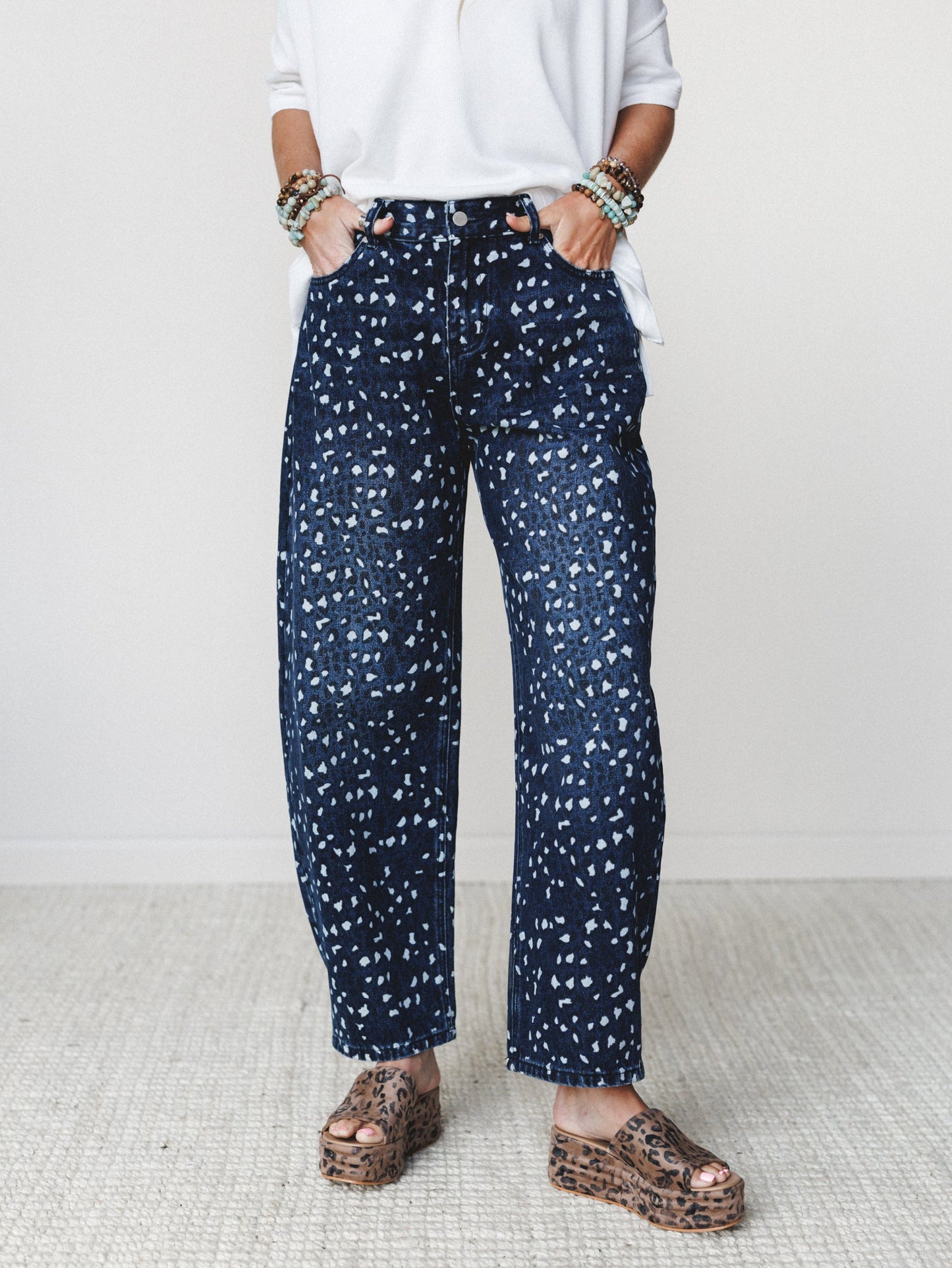 Heart of the Wild Jeans - Navy Leopard